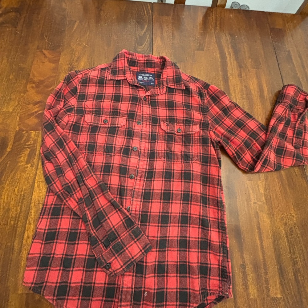 Red and Black Plaid Men's Shirt